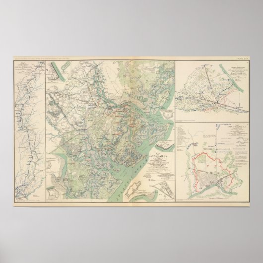 Savannah, Ga und Umgebung Poster (Vorne)