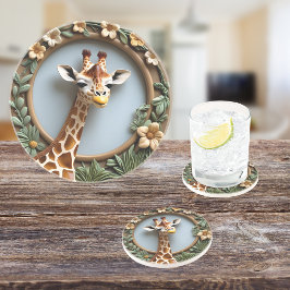 Savannah Gaze Round Sandstone Getränkeuntersetzer