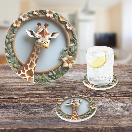 Savannah Gaze Round Sandstone Getränkeuntersetzer