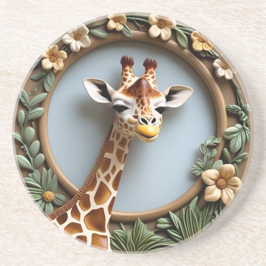 Savannah Gaze Round Sandstone Getränkeuntersetzer (Vorne)