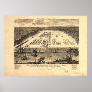 Savannah Georgia 1734 Panoramakarte Poster
