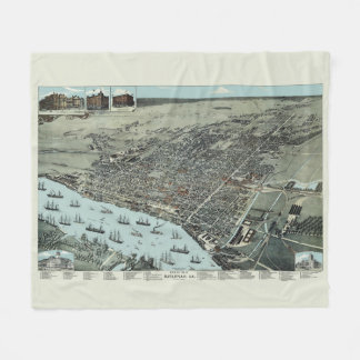 Savannah Georgia 1891 Vögel Augen Vintage Karte an Fleecedecke