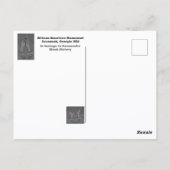 Savannah Georgia Afroamerikanisches Denkmal Postkarte (Rückseite)