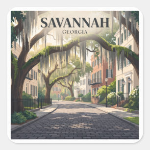 Savannah Georgia Andenken Quadratischer Aufkleber