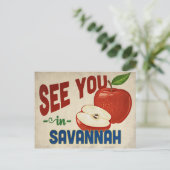 Savannah Georgia Apple - Vintage Travel Postkarte (Stehend Vorderseite)