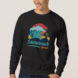 Savannah Georgia Beach Sommer Surfen Sunset Palm Sweatshirt