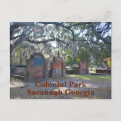 Savannah Georgia Colonial Park Fotografy Postkarte (Vorderseite)