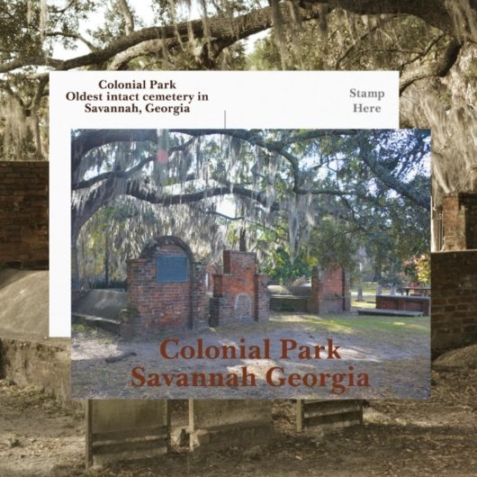 Savannah Georgia Colonial Park Fotografy Postkarte