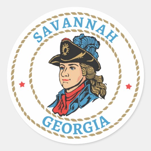 Savannah Georgia Colonial Runder Aufkleber (Vorderseite)