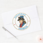 Savannah Georgia Colonial Runder Aufkleber (Umschlag)