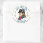 Savannah Georgia Colonial Runder Aufkleber (Tasche)