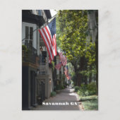 Savannah Georgia Flag Lined E Jones St Fotograf Postkarte (Vorderseite)