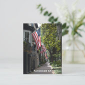 Savannah Georgia Flag Lined E Jones St Fotograf Postkarte (Stehend Vorderseite)