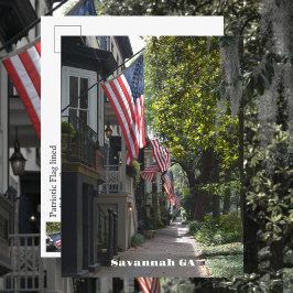 Savannah Georgia Flag Lined E Jones St Fotograf Postkarte