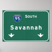 Savannah Georgia ga Interstate Highway Freeway : Poster (Vorne)