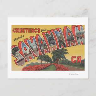 Savannah, Georgia (Historisch) - Großer Brief Postkarte