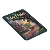 Savannah Georgia Horse Carriage Illustration Retro Magnet (Rechte Seite)
