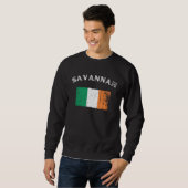 SAVANNAH GEORGIA Irish American Flag Badge Sweatshirt (Vorne ganz)