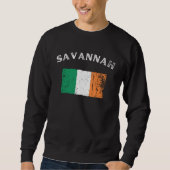 SAVANNAH GEORGIA Irish American Flag Badge Sweatshirt (Vorderseite)