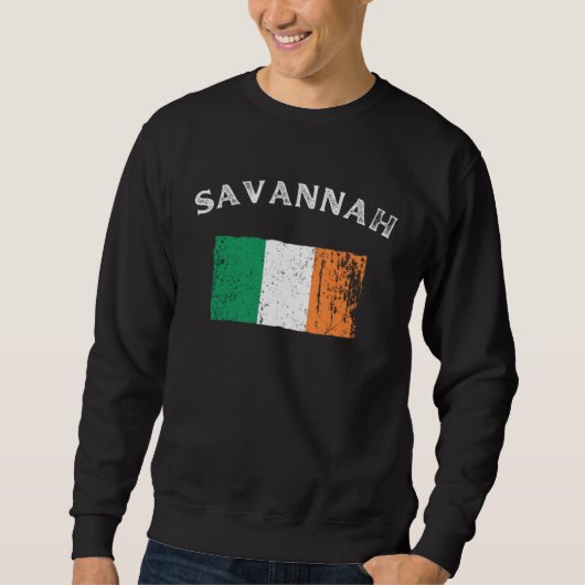 SAVANNAH GEORGIA Irish American Flag Badge Sweatshirt (Vorderseite)