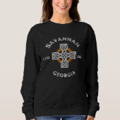 SAVANNAH GEORGIA Irish Cross Badge Sweatshirt (Vorderseite)