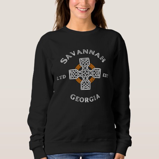 SAVANNAH GEORGIA Irish Cross Badge Sweatshirt (Vorderseite)