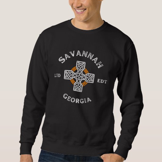 SAVANNAH GEORGIA Irish Cross Badge Sweatshirt (Vorderseite)