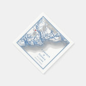 Savannah Georgia Karte Elegant Navy Wedding Napkin Serviette (Ecke)