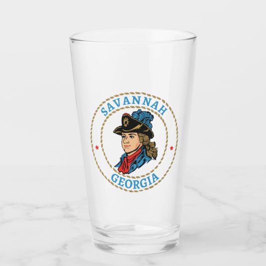 Savannah Georgia Kolonialstil Glas (Vorderseite)
