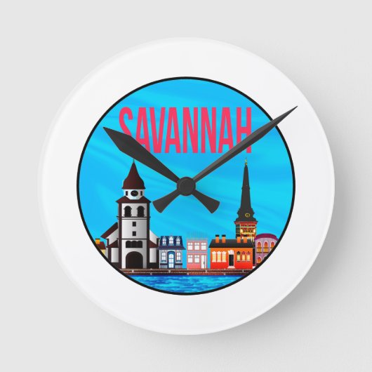 Savannah Georgia mindset Runde Wanduhr (Vorderseite)