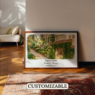 Savannah Georgia Poster, Aquarell, Maßgeschneidert Poster
