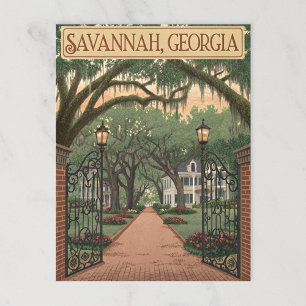 Savannah, Georgia Postkarte