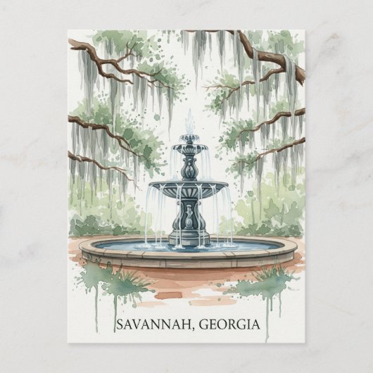 Savannah Georgia Postkarte (Vorderseite)