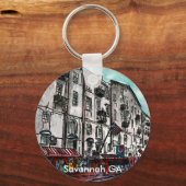 Savannah Georgia River Street Art zeichnend Schlüsselanhänger (Vorderseite)