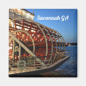 Savannah Georgia Riverboat Fotografisch Magnet (Vorne)