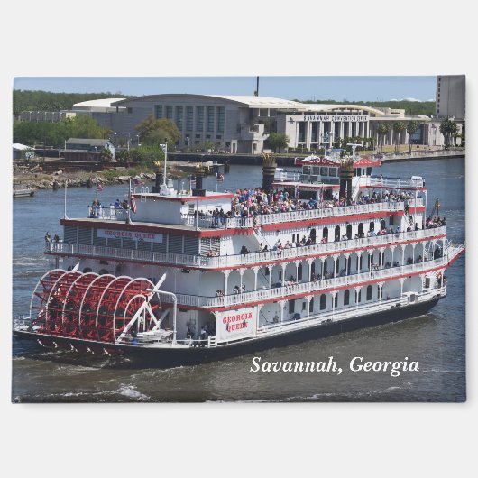 Savannah, Georgia Riverboat Postkarte Magnet (Vorderseite)