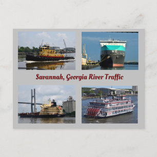 Savannah, Georgia Schifffahrtsweg Feiertagspostkarte