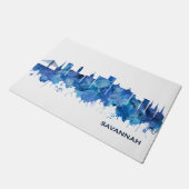 Savannah Georgia Skyline Fußmatte (Schrägansicht)