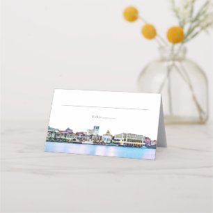 SAVANNAH Georgia Skyline Guest Name Platzkarte