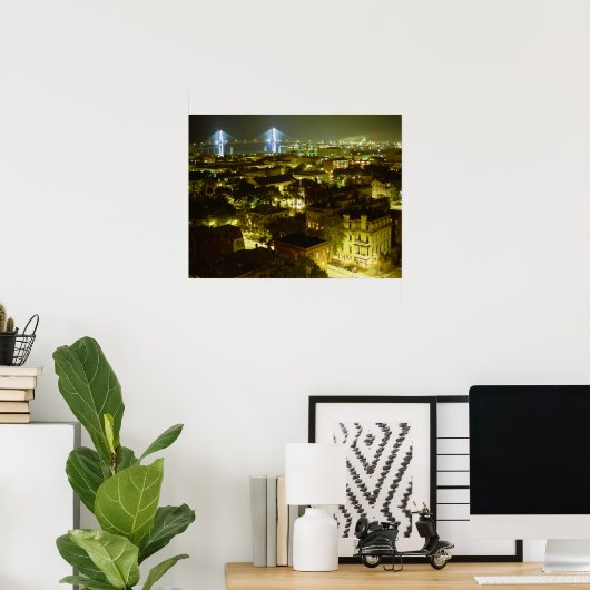 Savannah Georgia Skyline Poster (Heimbüro)