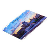 Savannah Georgia Skyline Riverfront Magnet (Linke Seite)