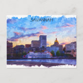 Savannah Georgia Skyline Riverfront Postkarte (Vorderseite)