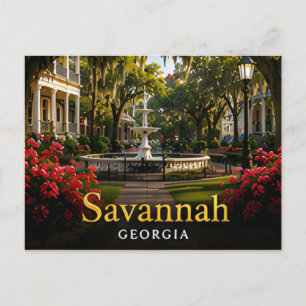 Savannah Georgia Spanischer Moos & Historische Plä Postkarte