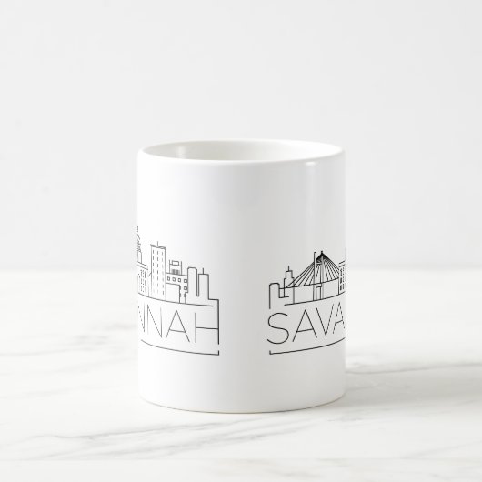 Savannah Georgia Stilisierte Skyline-Kaffee-Tasse Kaffeetasse (Mittel)