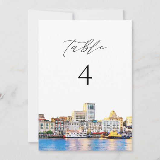 SAVANNAH Georgia Tischnummer Card (Vorderseite)
