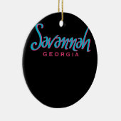 Savannah Georgia Typographic Souvenir Keramik Ornament (Rechts)