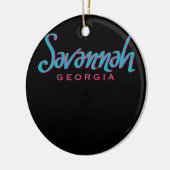 Savannah Georgia Typographic Souvenir Keramik Ornament (Links)