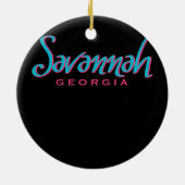 Savannah Georgia Typographic Souvenir Keramik Ornament (Hinten)
