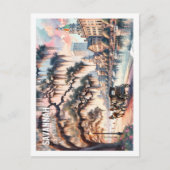 Savannah Georgia USA Fantastischer Place Wasserfar Postkarte (Vorderseite)