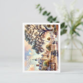 Savannah Georgia USA Fantastischer Place Wasserfar Postkarte (Stehend Vorderseite)